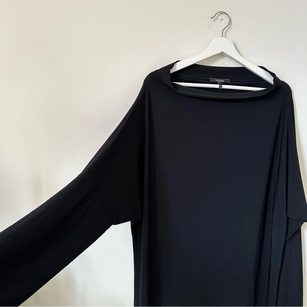 NWT Norma Kamali All In One Convertible Black Dress 6 Way Stretch XL